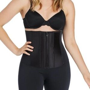 Spanx Under Sculpture Waist Cincher Corset Shorts In Very Black SMALL